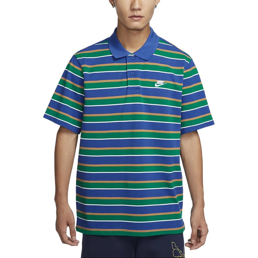 

Nike Club Retro Stripe Comfortable Casual Short Sleeve Polo Shirt Men tops Game-Royal FN3897480 M