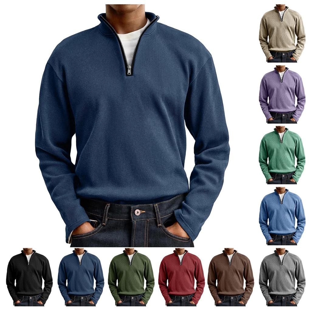 Men's Casual Pullover Lightweight Neck Sweatshirt Long Sleeve Shirts