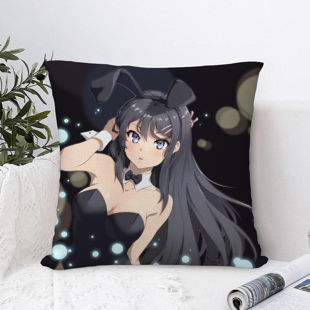 Mai S-Sakurajima Anime Pillow Case Sofa Decorative Home Double-sided Print Plush Square Throw Pillow Covers Cushion Decor Cover