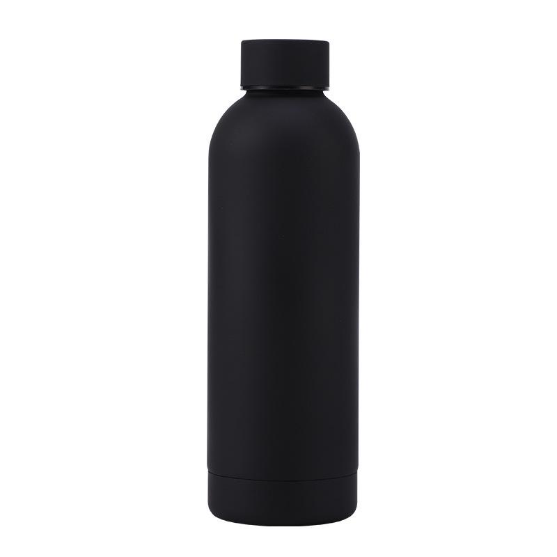 Stainless Steel Double-Layer Vacuum Insulated Small Mouth Sports Water Bottle 500ml чёрный