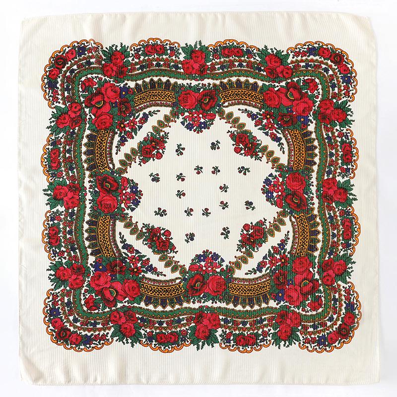 70X70CM High-Quality Square Fashion Scarf Women Floral Cotton Bandanas Lady Scarves HIjab Headband Accessories Handkerchief Hair