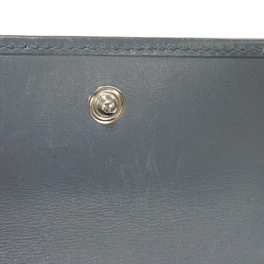 Used GG Supreme Mini Wallet 256442 7942 with Key Ring Chain, Blue Gray, 9539. Double G Beige Unisex from Japan AUTHENTIC