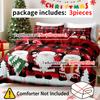 3Pcs/Set Christmas Reindeer Snowman Bedding Set Includes 1 Duvet Cover And 2 Pillowcases Soft And Skin-Friendly