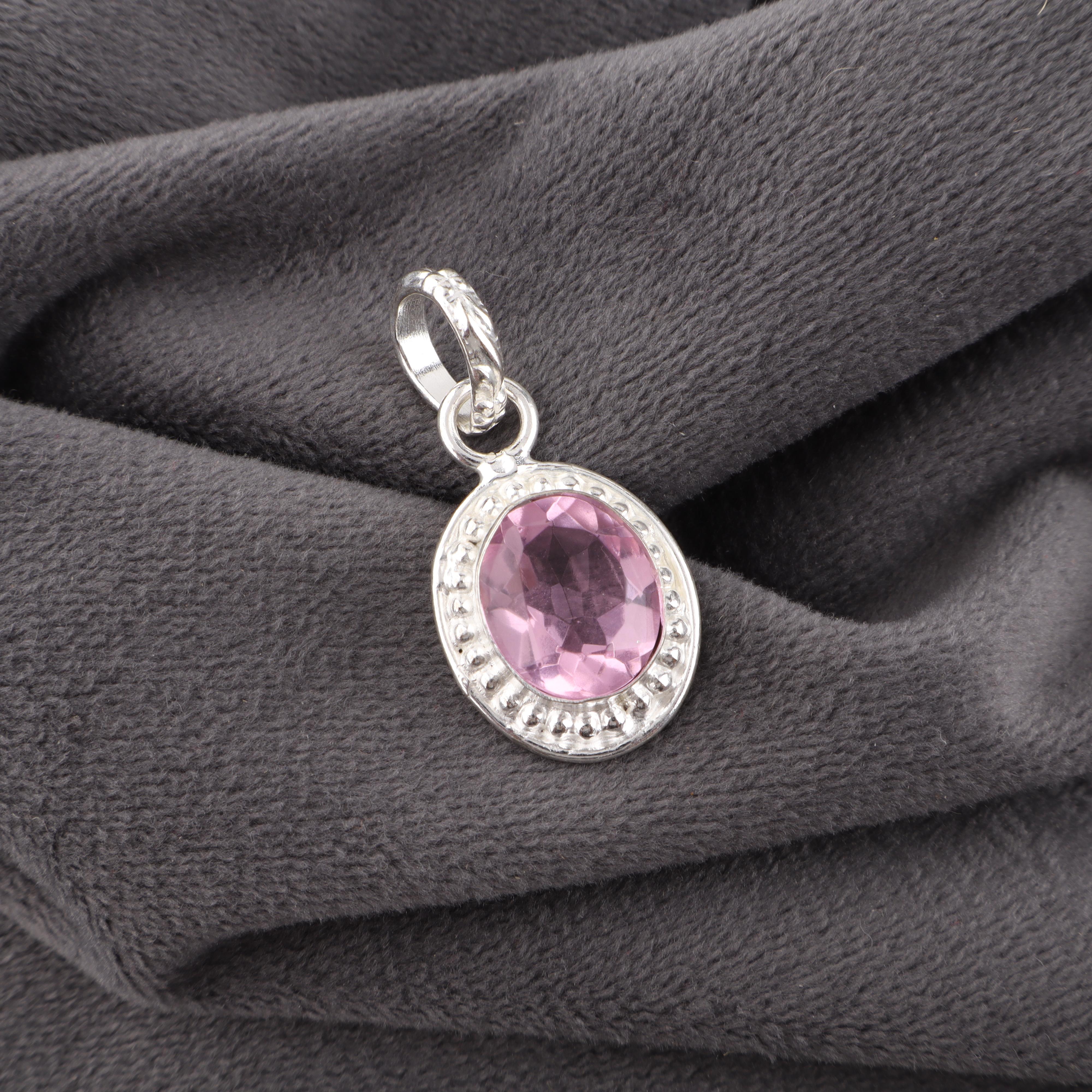 

Кулон с морганитом, Кулон из драгоценного камня ручной работы из стерлингового серебра 925 пробы, Изящное украшение, Подарок для мамы 1.20 Inches розовый