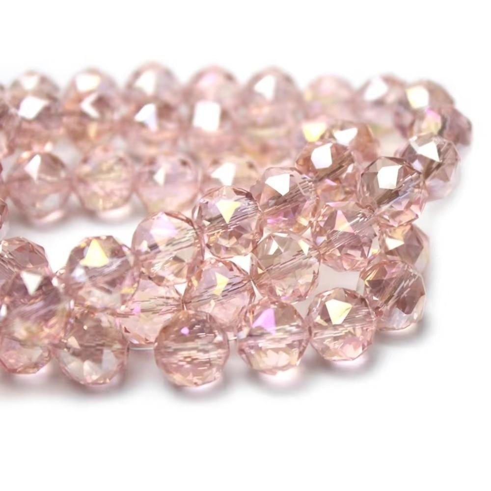 6/8/10mm Sizes Faceted Glass Beads Pink Blue Crystal Earth Beads  for Jewelry Making