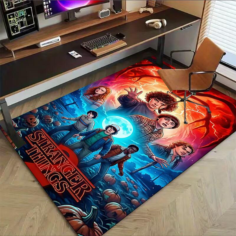 1pc Stranger Things Upside Down Adventure Carpet for Playroom Bedroom Living Room Sofa Home Decor,kids Game Area Rug Non-slip Floor Mat Y72982