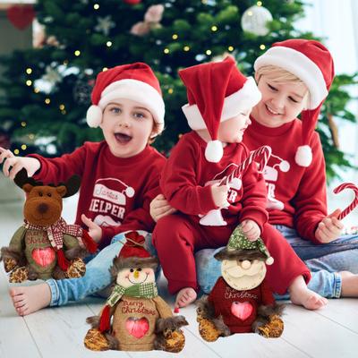 Christmas Gift Bag Zipper Design Large Space Reusable Fabric Candy Bag Snowman Santa Elk Pattern Holiday Favor Bag