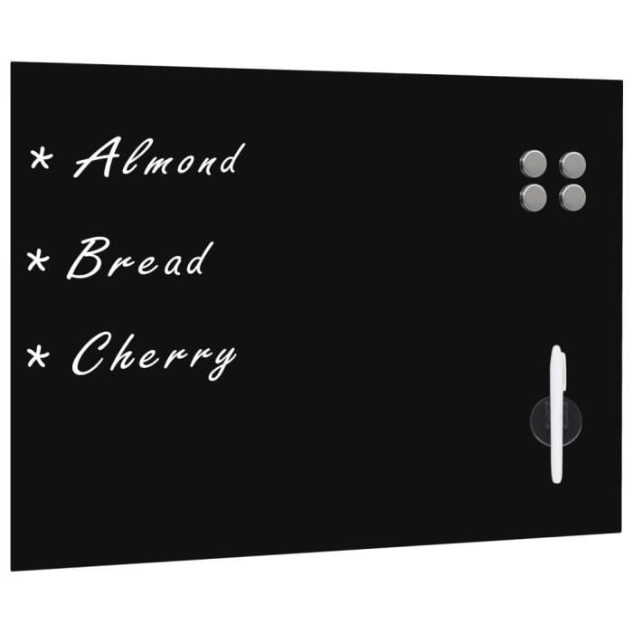 VidaXL Tableau noir magnétique mural en verre 80 x 60 cm