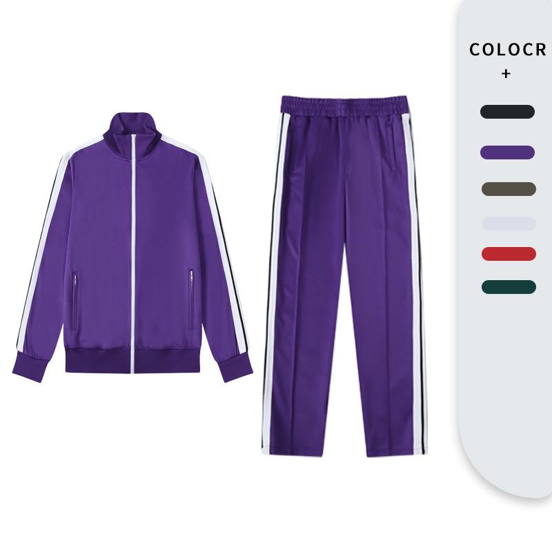 

Autumn/Winter Color Block High School Couple Sportswear Set XL фіолетовий
