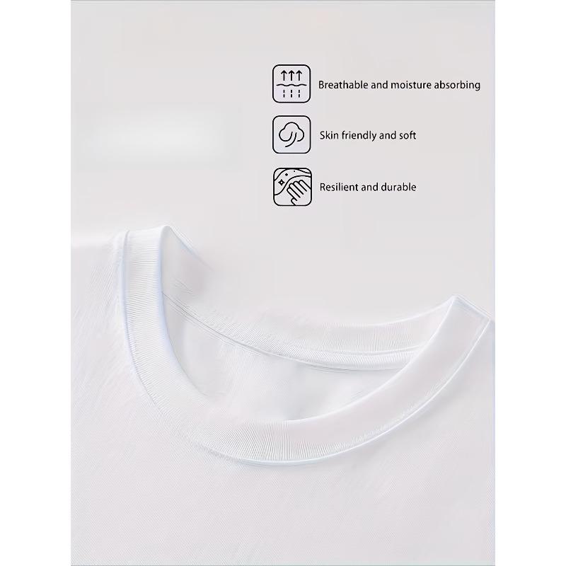 European Sizes High Quality Men's Crewneck T-Shirt Short Sleeves, Machine Washable, Four Seasons Comfortable Breathable Skin-Friendly