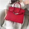26 Neue Leder Damen Tasche Silberne Schnalle Platin Tasche Litschi Muster Erste Schicht Rindsleder 25cm/30cm Damen Tasche, Großhandel durch den Hersteller