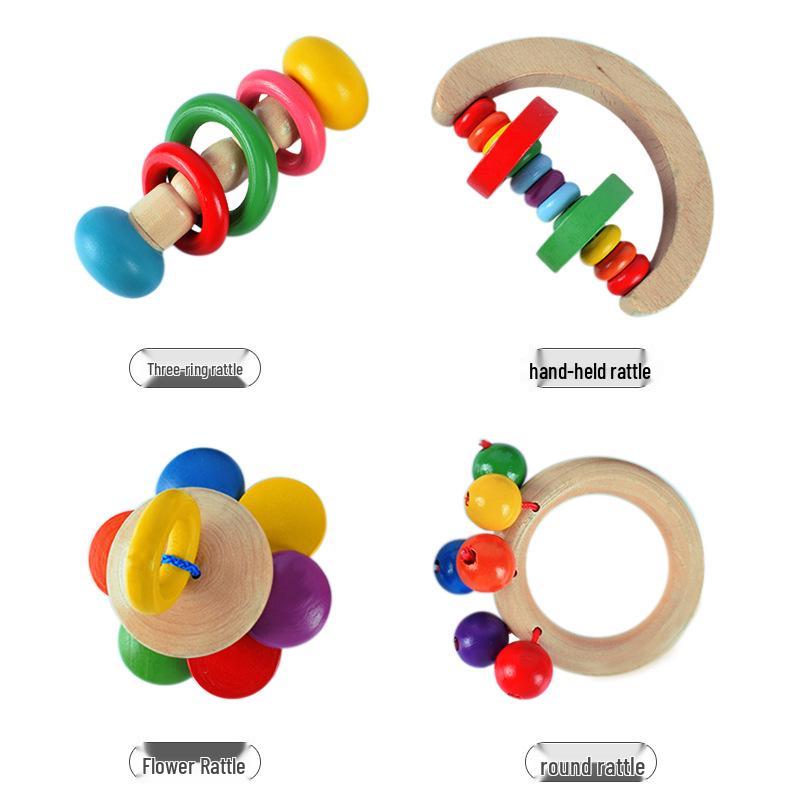 Wooden Baby Rattle: Soothing Educational Toy for Boys and Girls, Ages 0-8 Months