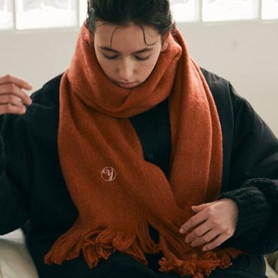 YAN13 ESSENTIAL TASSEL MUFFLER_RED ORANGE