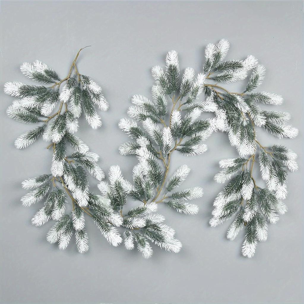 6Ft Artificial Christmas Pine Garland Decor, Non-Electric Winter Holiday Greenery for Mantel Fireplace Table Centerpiece