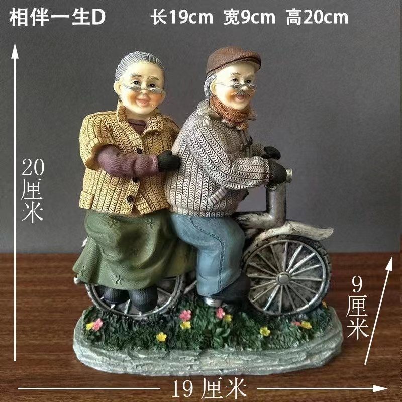 Europe Sweet Grandparents Resin Sculpture Accessories Art Wedding Anniversary Gifts Home Bedroom Desktop Statue Decoration Items