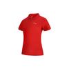 Li Ning Feather Series Solid Color Quick-Dry Short Sleeve Polo Shirt Women Polo Shirts Bull-Red APLR126-2