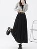 Women’s Pleated Skirt Preppy Style High Waist A Line Mid-length Skirts Vintage Casual Y2k Clothing Autumn