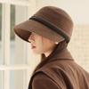 Autumn and Winter New Splicing Hat Women's Retro Cap Equestrian Hat Warm Windproof Basin Hat