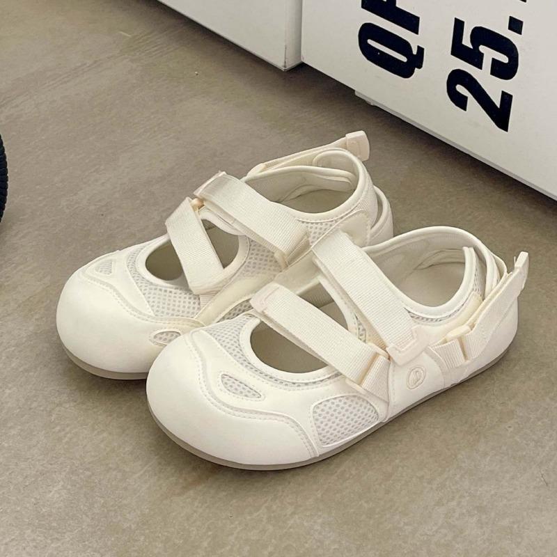 Thick-soled sports bag head sandals women's new summer little white shoes with skirt Velcro single shoes