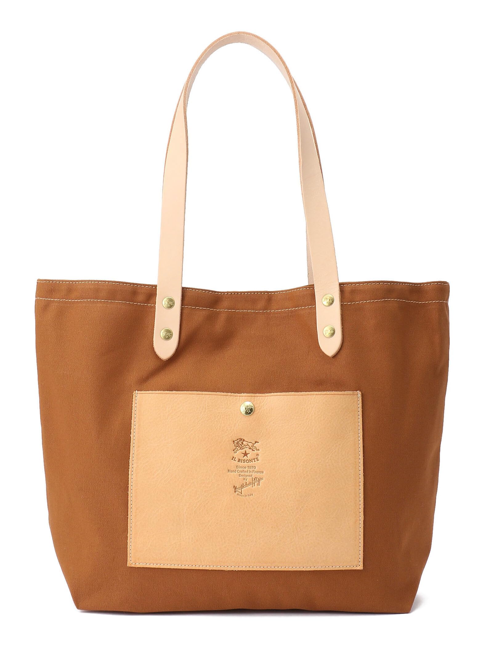 

Tote Travel Genuine Natural [IL BISONTE] Bag, Bag, Leather, Leather, Cowhide, Women s, Men s, Unisex, Caramel, Nume,