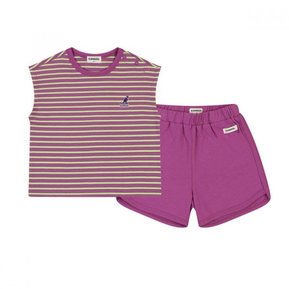 Kangol Kids Stripe Tank   Shorts Setwear Sb 0a07 Purple purple/080
