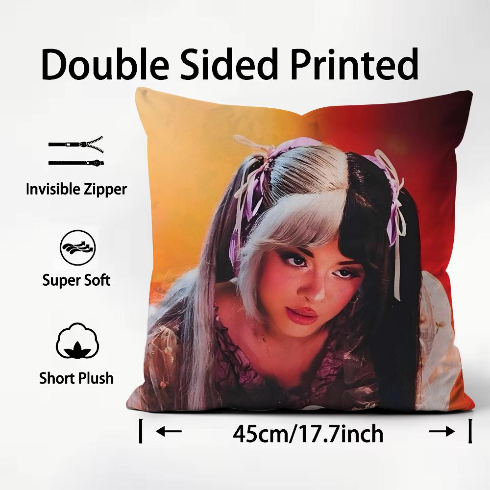 MMelanie MartinezZ Singer Cushion Cover Plush Fabric Soft DoubleSided Printed Sofa Warm Winter Home Child Gift Pillow Case