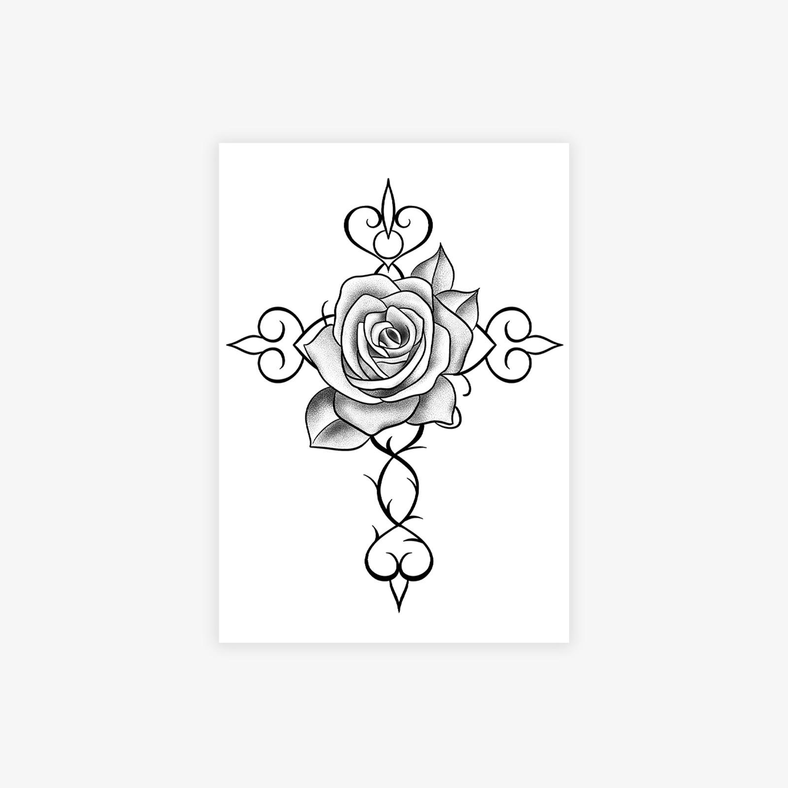 Advanced sense of dark personality domineering moon thorns hand totem tattoo sticker 7*10
