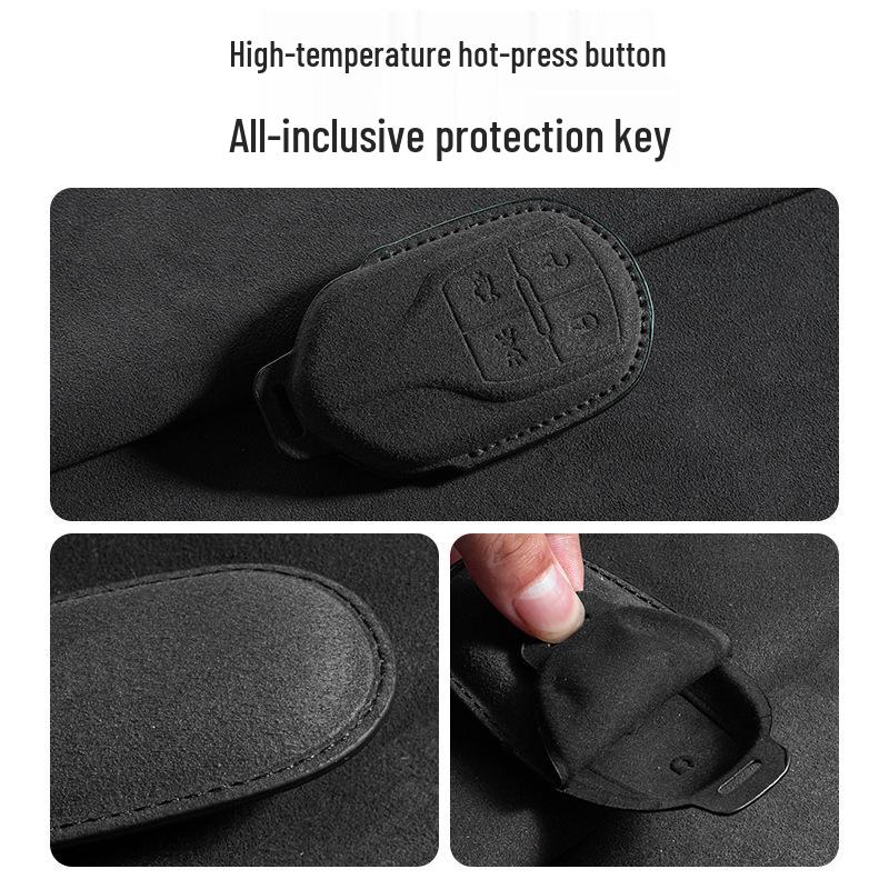 Maserati President GT Suede Key Cover for Levante/Ghibli with Buckle