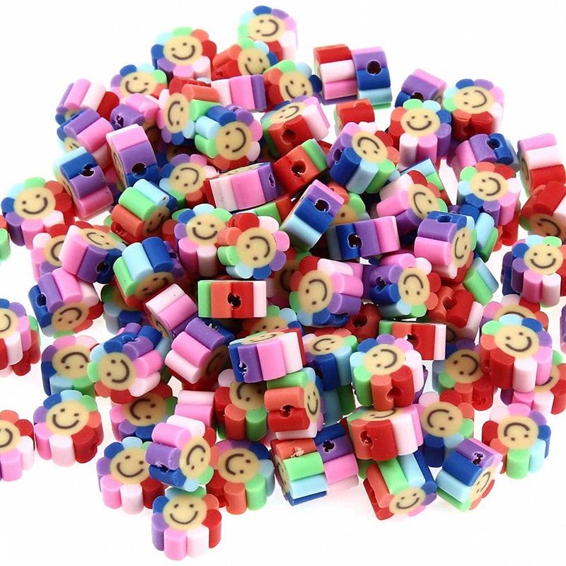 10mm Polymer Clay Beads - Fruit, Animal, Smiley Face Designs for DIY Jewelry Accessories