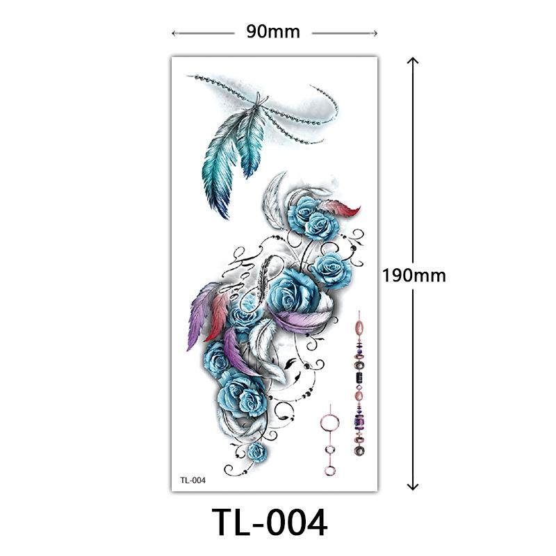 Blumen Tattoo Aufkleber, Farbige Skizzen Tattoo Aufkleber, Englische Buchstaben, Hochzeitsfotografie Tattoo