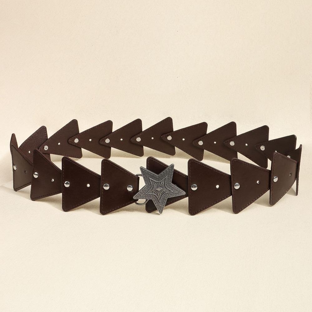 Subculture Y2K Star Belt Leather PU Rivet Belt Punk Cowboy Waistband  Girl