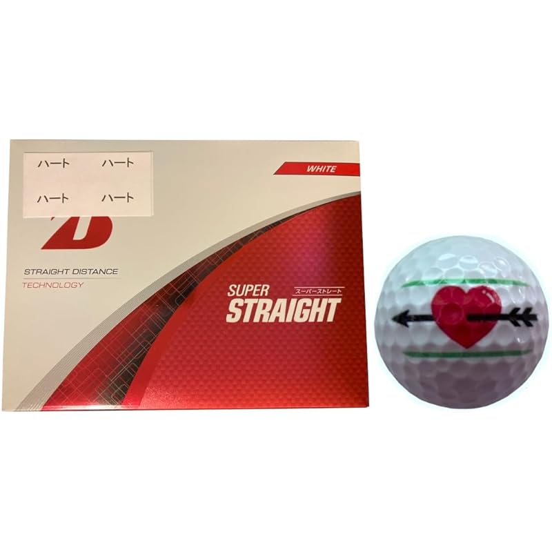 

[Hapiraki_Golf Line] bridgestone super straight SUPER STRAIGHT 2025 model With line (1 dozen white hearts)
