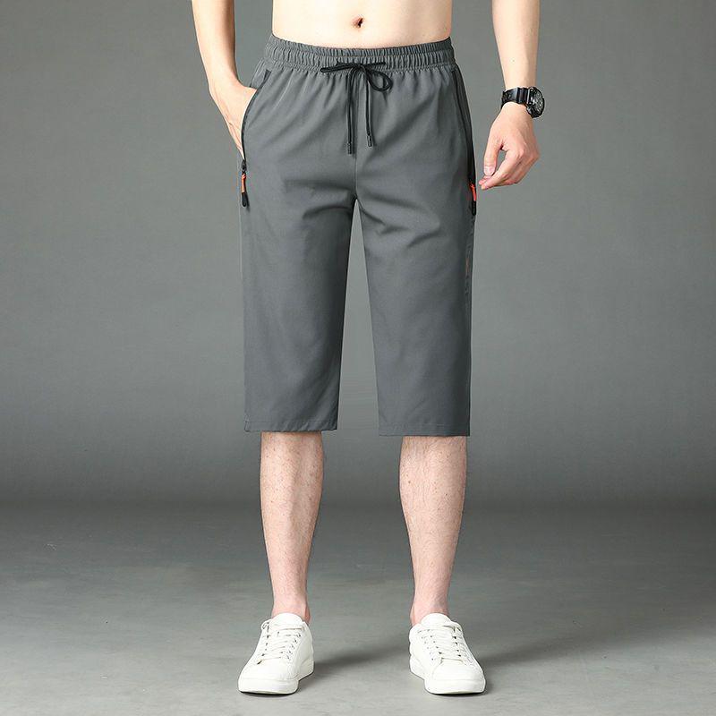 High-Grade Men's Ice Silk Quick-Dry Loose Casual 7-Point Shorts