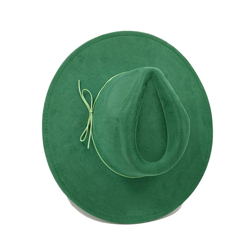 Cappello a Cilindro Piatto Rotondo 9,5 cm in Scamoscio Uomo Donna Cappello da Cowboy Western Cappello Fedora per Feste e Palco Design Autostile Stile Etnico Cappello Superiore