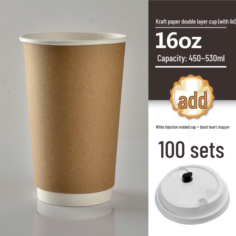 Homeglen Einweg-Kaffeebecher aus Kraftpapier mit Deckeln