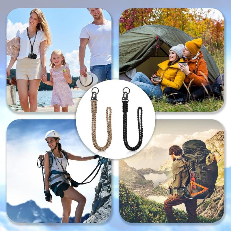 Strapazierfähiges Paracord-Schlüsselband, 7-adriges Umhängeband für den Außenbereich, Halskette, Schlüsselanhänger, geflochtenes Schlüsselband mit Metallclip, Schlüsselring