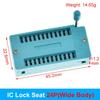 1/2/5pcs/lot 14 16 18 20 24 28 32 40 P Pin 2.54 MM Green DIP Universal ZIF IC Socket Test Solder Type IC lock seat zif socket