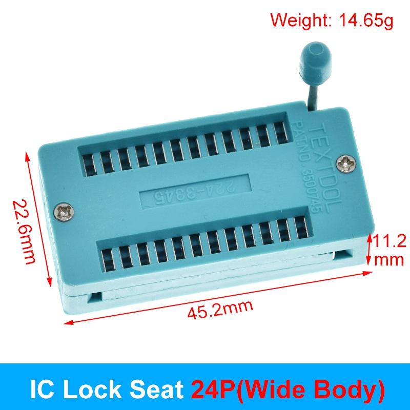 1/2/5pcs/lot 14 16 18 20 24 28 32 40 P Pin 2.54 MM Green DIP Universal ZIF IC Socket Test Solder Type IC lock seat zif socket