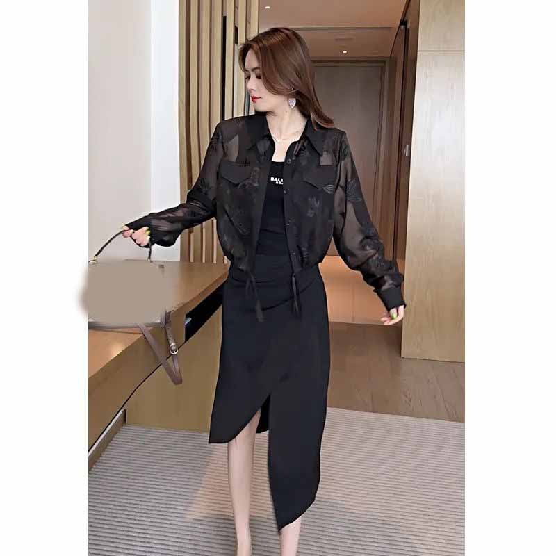 Summer Solid Color Long Sleeve Jacket Women High Street Thin Style Embroidered Button Cardigan Drawstring Tops