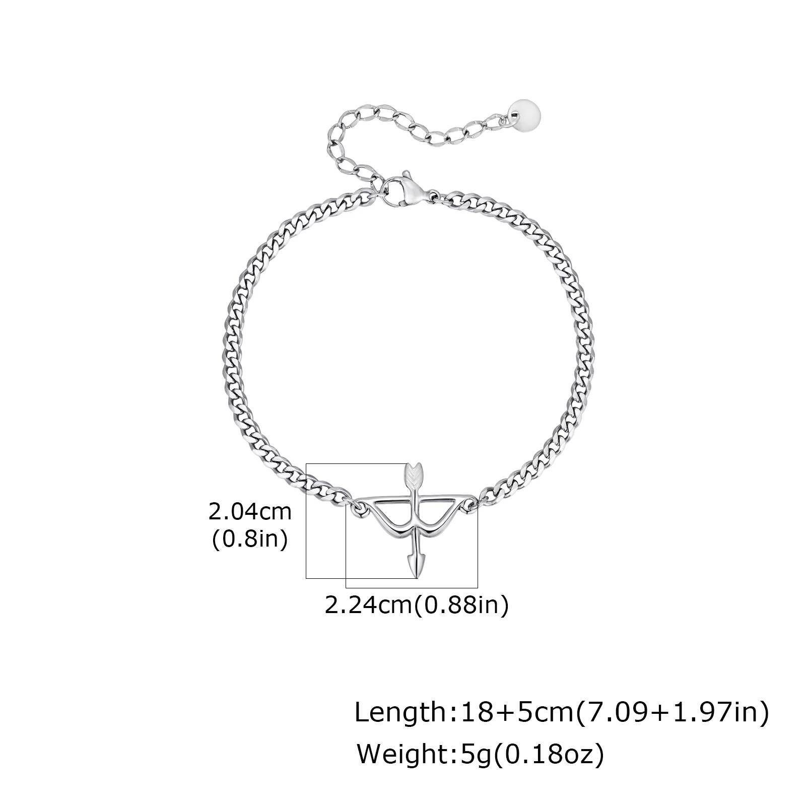 

Vnox Stainless Steel Bow and Arrow Bracelet for Men Women, Adjustable Miami Curb Chain Wristband, Trendy Jewelry Gift for Couple