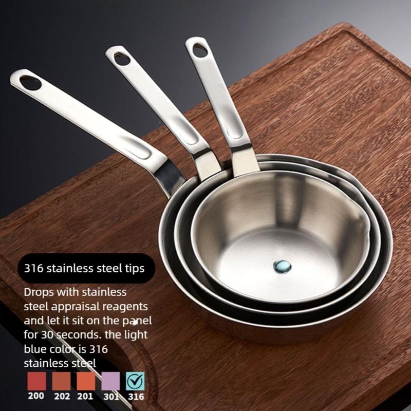 Eier Kochpfanne 316 Edelstahl Gleichmäßige Wärmeverteilung Stieltopf Für Kochfelder Küchengeschirr mit Ausguss