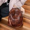 Damen-Rucksack aus weichem Leder, Retro, multifunktionaler Reiserucksack