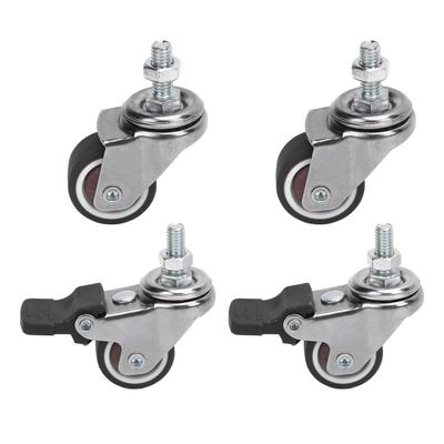 4 Piezas Rueda Giratoria Vástago Roscado M6x15mm Diámetro 1 Pulgada Rueda Giratoria TPR para Carro Banco de Trabajo