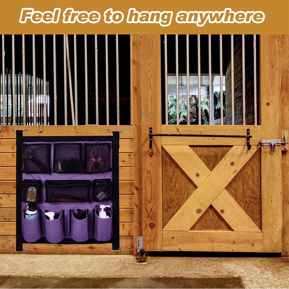 1 x Paarse Paardentrailer Verzorgingstas Paardentrailer Organizer + Handgrepen & Schroeven