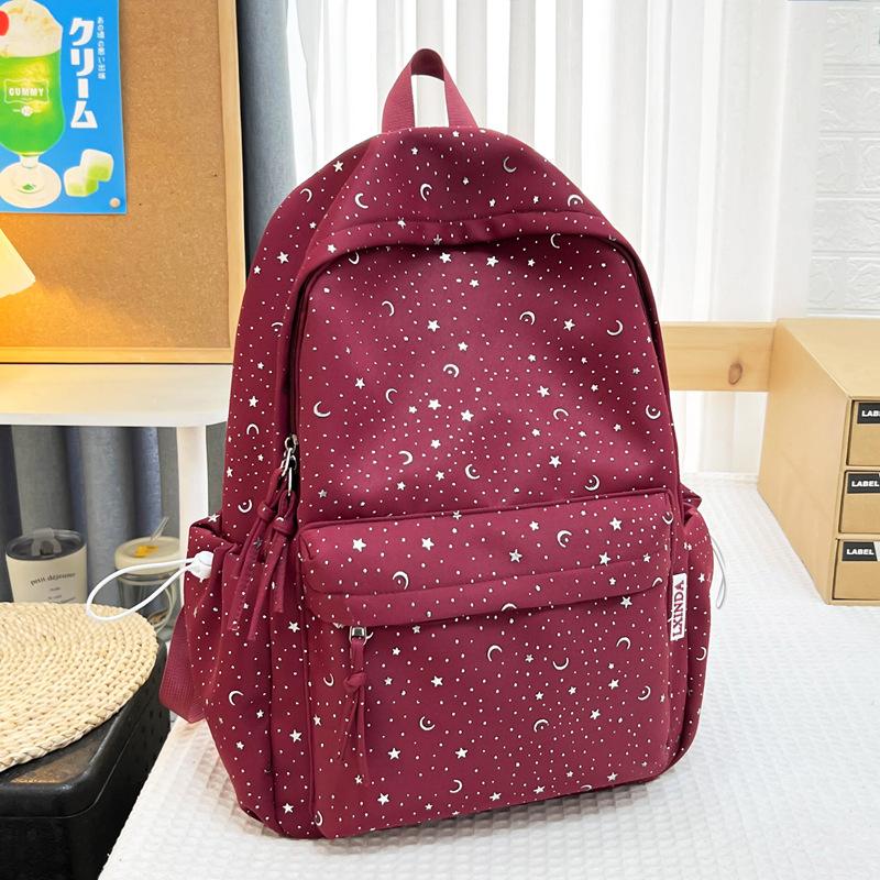 Schoolbag, Japanese-style Star Backpack, INS style student backpack, large capacity, high-appearance double shoulder backpack, school bag for middle