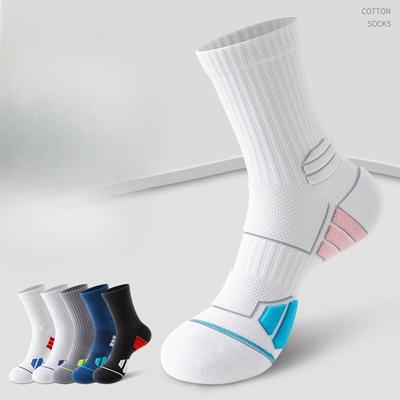 Men's Mid-calf Basketball Socks for Spring and Summer, Thickened Towel Bottom, Long Calf, Professional Sports for Teenagers' Practical Training
