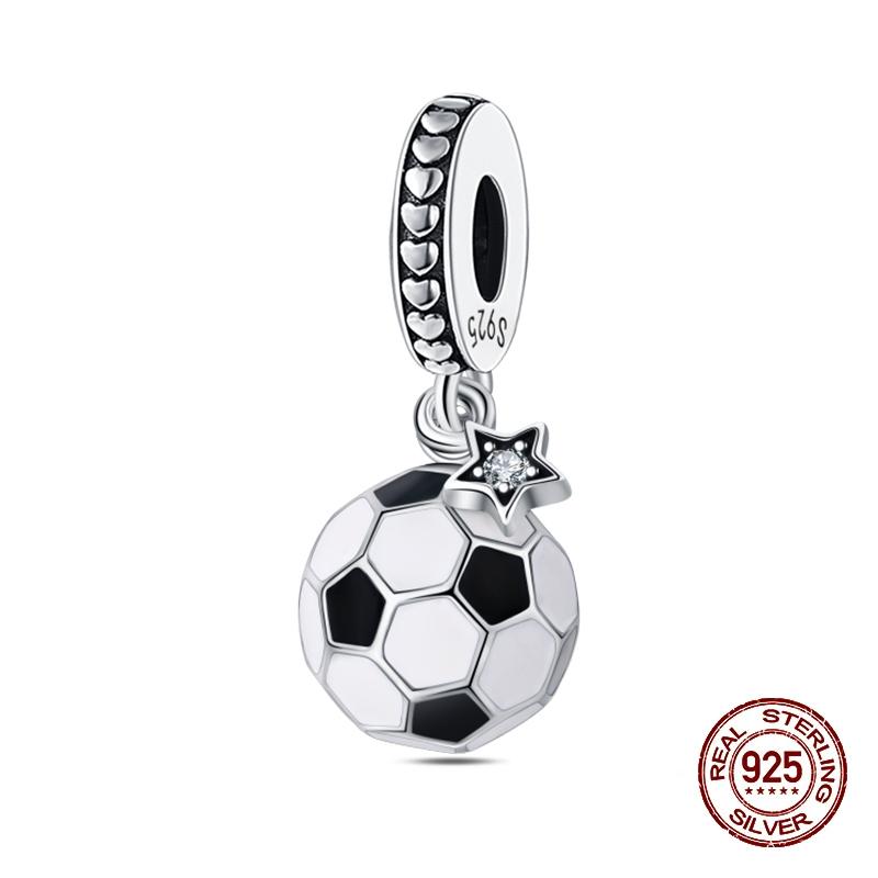 Sports Series Charm Jewelry Football Beads 100% Copper Pendant Fit 3Mmoriginal Bracelets Diy Souvenir Gift