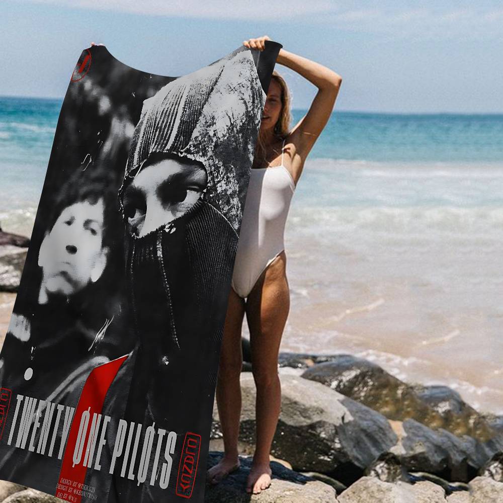

Popular T-Twenty One Pilot Band Big Microfiber Beach Towels Quick Dry Towel Sand Beach Towels Pool Towel For Travel Swim Pool W30*H60(CM)