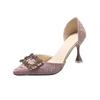 Fashion Women High Heel Pumps 6cm/9cm  Pointed Toe Stiletto Low Heel Women's Shoes Office Lady Rhinestone Shoes Pink Heels  Wedding