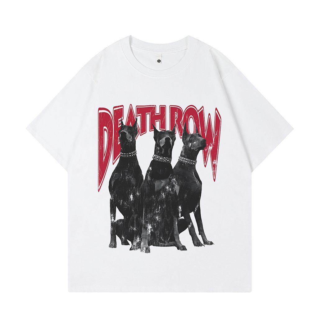 Heavy Weight Cotton Short-Sleeved T-Shirt High-Quality Digital Direct Injection Printing Half-Sleeved Washed Vintage T-Shirt